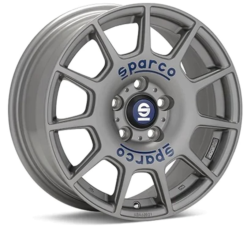 SPARCO / SPARCO TERRA / MATT SILVER TECH BLUE LETTERING<br>7,5J17" 5X112 45 73